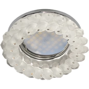 Светильник ECOLA MR16 CD4141 GU5.3 встр. круглый с хрусталиками Матовый/Хром 50x90 (кd74)
