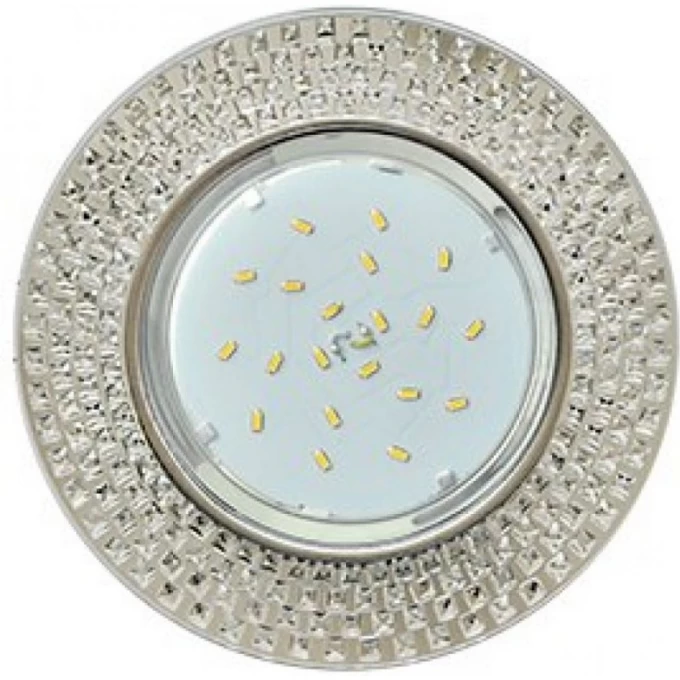 Встраиваемый светильник ECOLA GX53 H4 LD5319 GLASS фон матовый/центр.часть хром 40x123 SL53RMECB